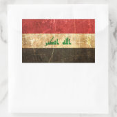 Gekrabde en versleten Iraakse vlag Rechthoekige Sticker (Tas)