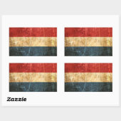 Gekrabde en versleten  Nederlandse vlag Rechthoekige Sticker (Vel)