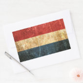 Gekrabde en versleten  Nederlandse vlag Rechthoekige Sticker (Envelop)