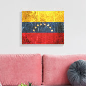 Gekrabde en versleten Venezolaanse vlag Canvas Afdruk (Insitu (Woonkamer))