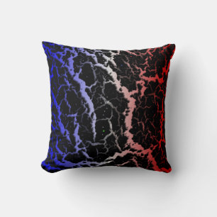 Gekrackeerde ruimteveer - Blauw/wit/rood Kussen