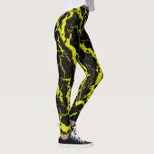 Gekrackeerde ruimteveer - Geel Leggings (Rechts)