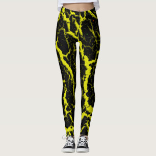 Gekrackeerde ruimteveer - Geel Leggings