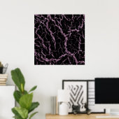 Gekrackeerde ruimteveer - Glitter Pink Poster (Thuiskantoor)