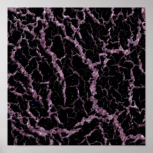 Gekrackeerde ruimteveer - Glitter Pink Poster