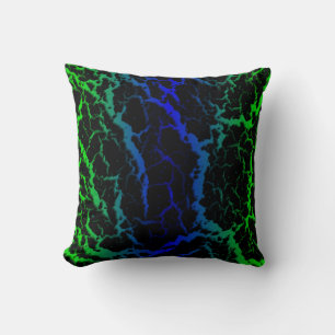 Gekrackeerde ruimteveer - groen/blauw kussen