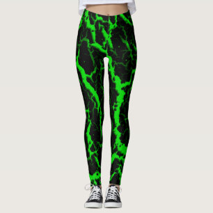 Gekrackeerde ruimteveer - groen leggings
