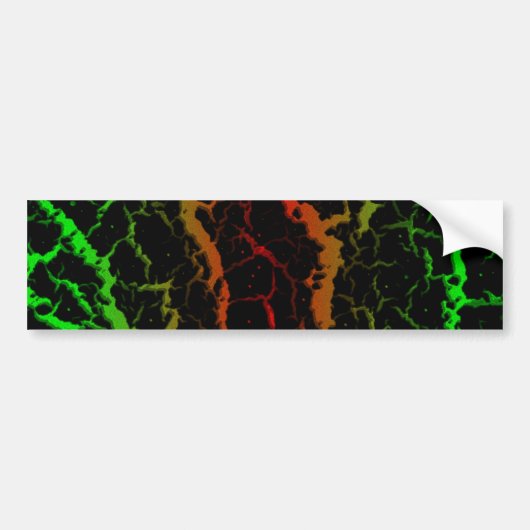 Gekrackeerde ruimteveer - groen/rood bumpersticker (Voorkant)