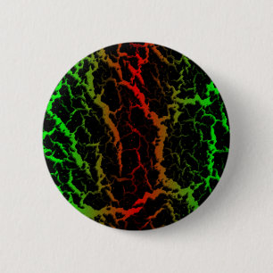 Gekrackeerde ruimteveer - groen/rood ronde button 5,7 cm