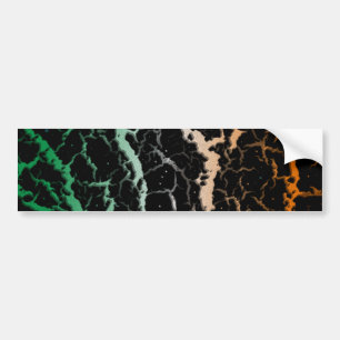 Gekrackeerde ruimteveer - groen/wit/Oranje Bumpersticker