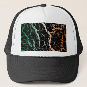 Gekrackeerde ruimteveer - groen/wit/Oranje Trucker Pet