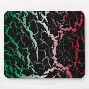 Gekrackeerde ruimteveer - groen/wit/rood muismat