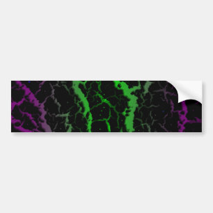 Gekrackeerde ruimteveer - Paars/groen Bumpersticker