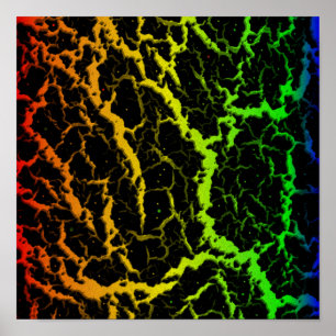 Gekrackeerde ruimteveer - regenboogstraal - ROYGB Poster