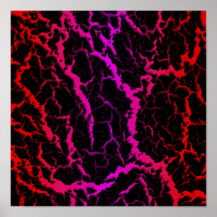 Gekrackeerde ruimteveer - rood/roze poster
