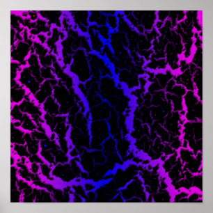Gekrackeerde ruimteveer - Roze/blauw Poster