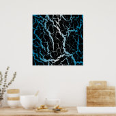 Gekrackeerde ruimteveer - White/Sky Blue Poster (Keuken)