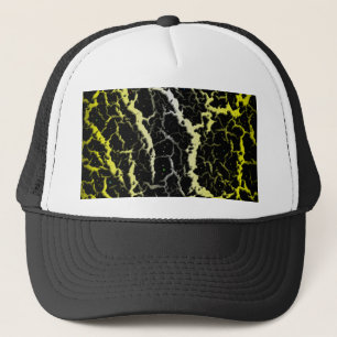 Gekrackeerde ruimteveer - wit/geel trucker pet