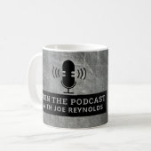 Gekrast Metaaleffect, Podcaster, Podcast-advertent Koffiemok (Voorkant links)