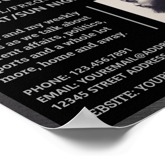 Gekrast Metaaleffect, Podcaster, Podcast-advertent Poster (Hoek)