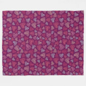 Gekrast Schrijfpatroon Hartjes Textuurpatroon Fleece Deken (Voorkant (Horizontaal))
