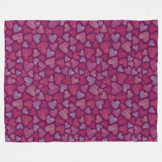 Gekrast Schrijfpatroon Hartjes Textuurpatroon Fleece Deken (Voorkant (Horizontaal))