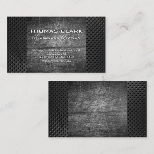 Gekraste achtergrond | Geperforeerd metaal Visitekaartje (Voorkant / Achterkant)