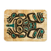 Gekraste Blauwe en Zwarte Haida Spirit Tree Kikker Magneet (Horizontaal)