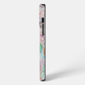 Gekraste pixels in gekleurde textuur over witachti iPhone hoesje (Linkerkant)