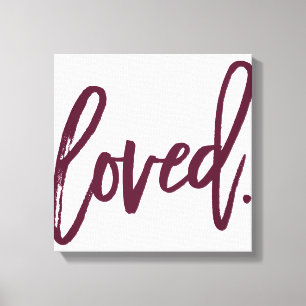 GEKREGEN. Bourgondië Modern scripttype typografie Canvas Afdruk