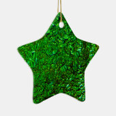 Gekreukeld groen gefuseerd glas keramisch ornament (Rechts)