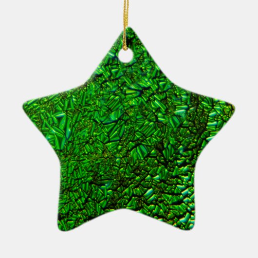 Gekreukeld groen gefuseerd glas keramisch ornament (Voorkant)