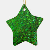 Gekreukeld groen gefuseerd glas keramisch ornament (Links)