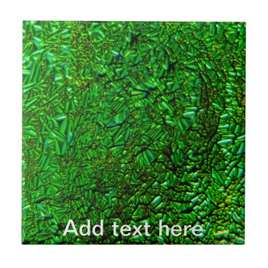 Gekreukeld groen gefuseerd glas tegeltje (Voorkant)