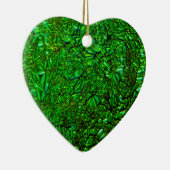 Gekreukeld groen gesmolten glas keramisch ornament (Rechts)