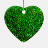Gekreukeld groen gesmolten glas keramisch ornament (Achterkant)