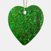 Gekreukeld groen gesmolten glas keramisch ornament (Links)
