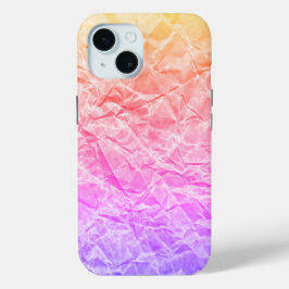 Gekreukeld regenboogpapier iPhone 15 case
