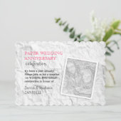 Gekreukt papier 1e huwelijksverjaardag kaart (Staand voorkant)