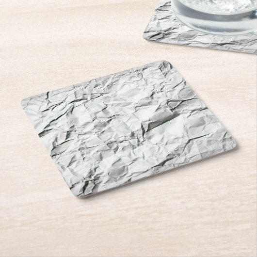 Gekreukt witboek oogvangst kartonnen onderzetters (Schuin)