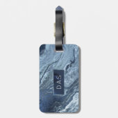 Gekristalliseerde blauwe agaat | Stoffige leisteen Bagagelabel (Achterkant verticaal)