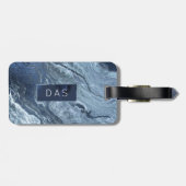 Gekristalliseerde blauwe agaat | Stoffige leisteen Bagagelabel (Achterkant horizontaal)