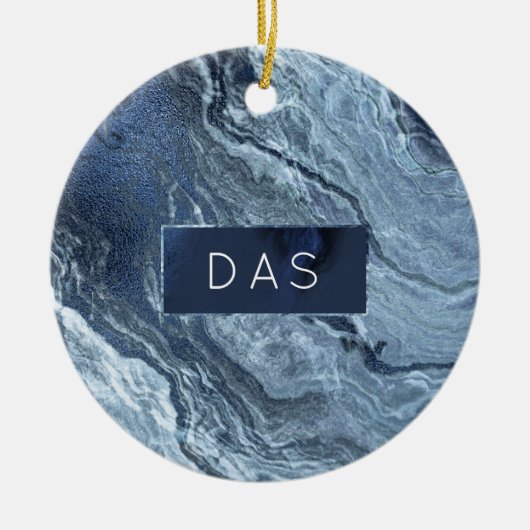 Gekristalliseerde blauwe agaat | Stoffige leisteen Keramisch Ornament (Voorkant)