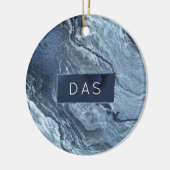 Gekristalliseerde blauwe agaat | Stoffige leisteen Keramisch Ornament (Links)