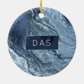 Gekristalliseerde blauwe agaat | Stoffige leisteen Keramisch Ornament (Achterkant)