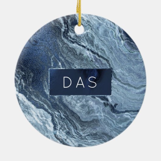 Gekristalliseerde blauwe agaat | Stoffige leisteen Keramisch Ornament (Achterkant)