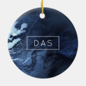 Gekristalliseerde blauwe agaat | Stoffige leisteen Keramisch Ornament (Achterkant)