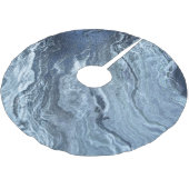 Gekristalliseerde blauwe agaat | Stoffige leisteen Kerstboom Rok (Gekanteld)