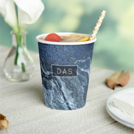 Gekristalliseerde blauwe agaat | Stoffige leisteen Papieren Bekers