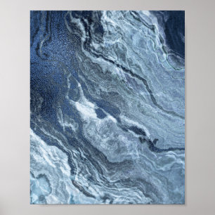 Gekristalliseerde blauwe agaat   Stoffige leisteen Poster